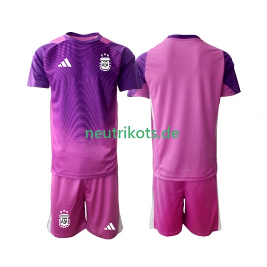 Fußballtrikot Argentinien Torwart Kinder Heim 2025 Kurzarm