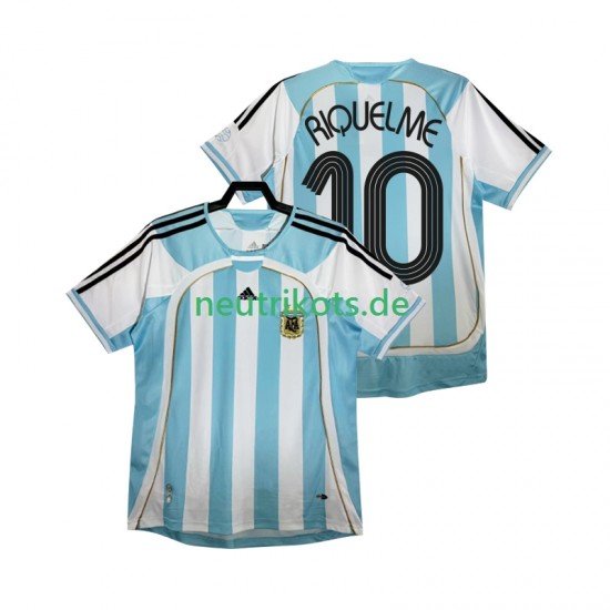 Fußballtrikot Argentinien RIQUELME 10 Retro Herren Heim 2006 Kurzarm