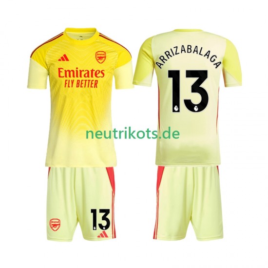 Fußballtrikot Arsenal Kepa Arrizabalaga 13 Torwart Kinder Heim 2025-2026 Kurzarm