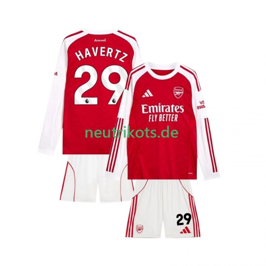 Fußballtrikot Arsenal Kai Havertz 29 Kinder Heim 2025-2026 Langarm