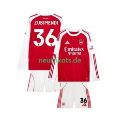 Fußballtrikot Arsenal Martin Zubimendi 36 Kinder Heim 2025-2026 Kurzarm