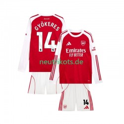 Fußballtrikot Arsenal Viktor Gyokeres 14 Kinder Heim 2025-2026 Langarm