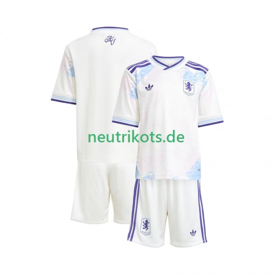 Fußballtrikot Aston Villa Kinder Ausweich 2025-2026 Kurzarm