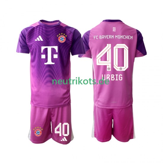 Fußballtrikot FC Bayern München Jonas Urbig 40 Torwart Kinder Viertes 2025-2026 Kurzarm