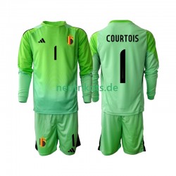 Fußballtrikot Belgien Thibaut Courtoi 1 Torwart Kinder Heim 2025 Langarm