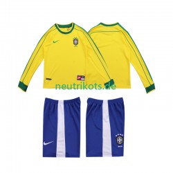 Fußballtrikot Brasilien 1998 Retro Kinder Heim Langarm