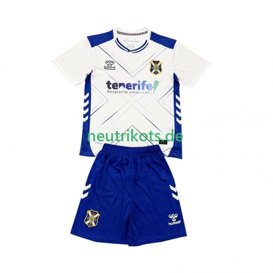 Fußballtrikot CD Tenerife Kinder Heim 2025-2026 Kurzarm