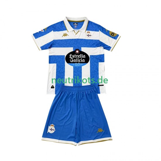 Fußballtrikot Deportivo La Coruna Kinder Heim 2025-2026 Kurzarm