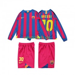 Fußballtrikot FC Barcelona Lionel Messi 10 2005 Retro Kinder Heim 2006 Langarm