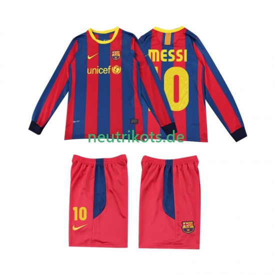 Fußballtrikot FC Barcelona Lionel Messi 10 Retro Kinder Heim 2011 2010 Langarm