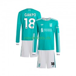 Fußballtrikot Liverpool Gakpo 18 Kinder Ausweich 2025-2026 Langarm