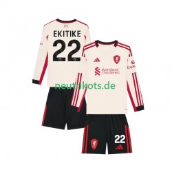 Fußballtrikot Liverpool Hugo Ekitike 22 Kinder Auswärts 2025-2026 Langarm
