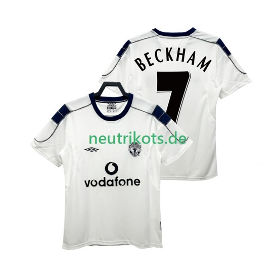 Fußballtrikot Manchester United BECKHAM 7 2000 2001 Retro Herren Auswärts Kurzarm