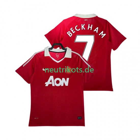 Fußballtrikot Manchester United BECKHAM 7 Retro Herren Heim 2011 2010 Kurzarm