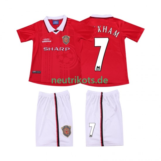 Fußballtrikot Manchester United BECKHAM 7 2000 Retro Kinder Heim 1999 Kurzarm