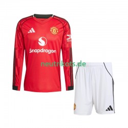 Fußballtrikot Manchester United Kinder Heim 2025-2026 Langarm