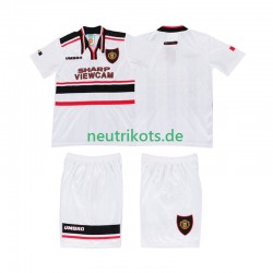 Fußballtrikot Manchester United 1998 Retro Kinder Auswärts Kurzarm