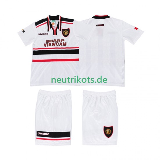 Fußballtrikot Manchester United 1998 Retro Kinder Auswärts Kurzarm