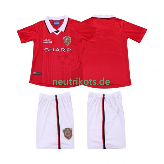 Fußballtrikot Manchester United 2000 Retro Kinder Heim 1999 Kurzarm