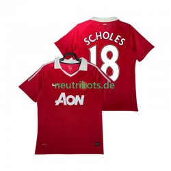 Fußballtrikot Manchester United SCHOLES 18 Retro Herren Heim 2011 2010 Kurzarm