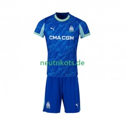 Fußballtrikot Olympique Marseille Kinder Ausweich 2025-2026 Kurzarm
