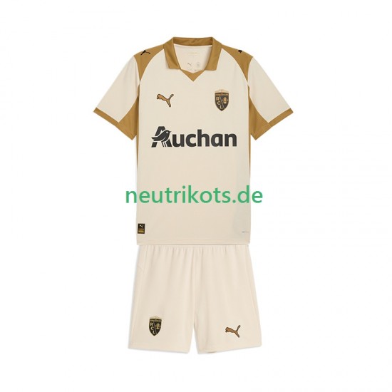 Fußballtrikot RC Lens Kinder Ausweich 2025-2026 Kurzarm