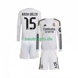 Fußballtrikot Real Madrid Arda Guler 15 Kinder Heim 2025-2026 Langarm