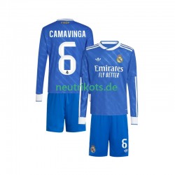 Fußballtrikot Real Madrid Camavinga 6 Kinder Ausweich 2025-2026 Langarm