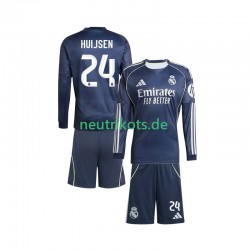 Fußballtrikot Real Madrid Huijsen 24 Kinder Auswärts 2025-2026 Langarm