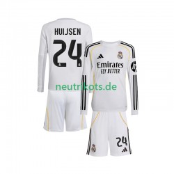 Fußballtrikot Real Madrid Huijsen 24 Kinder Heim 2025-2026 Langarm