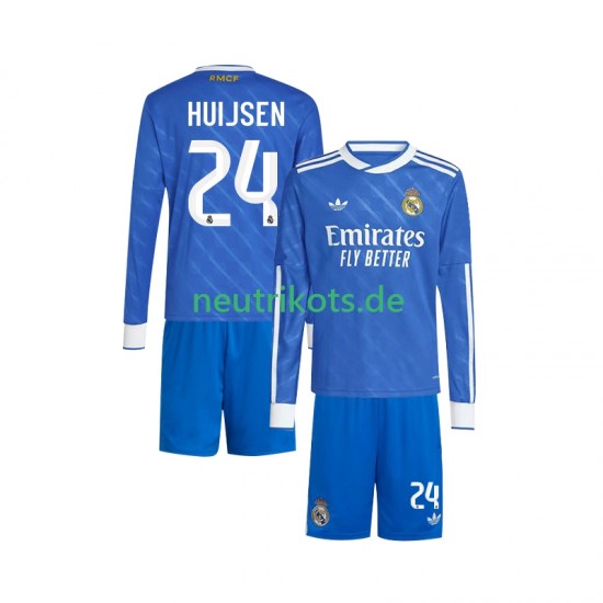 Fußballtrikot Real Madrid Huijsen 24 Kinder Ausweich 2025-2026 Langarm