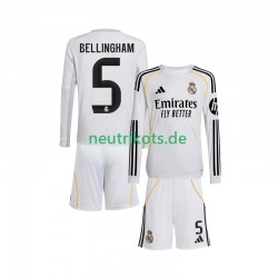 Fußballtrikot Real Madrid Jude Bellingham 5 Kinder Heim 2025-2026 Langarm