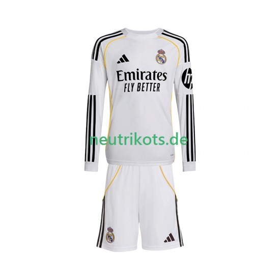Fußballtrikot Real Madrid Kinder Heim 2025-2026 Langarm