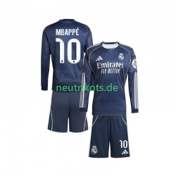 Fußballtrikot Real Madrid Mbappé Kylian 10 Kinder Auswärts 2025-2026 Langarm