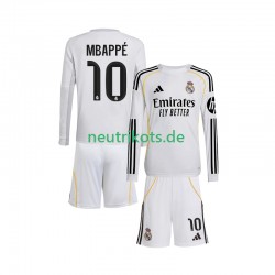 Fußballtrikot Real Madrid Mbappé Kylian 10 Kinder Heim 2025-2026 Langarm