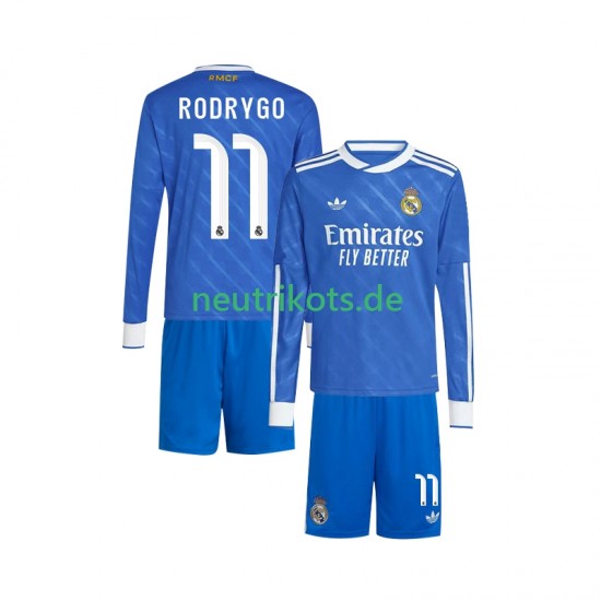 Fußballtrikot Real Madrid Rodrygo 11 Kinder Ausweich 2025-2026 Langarm