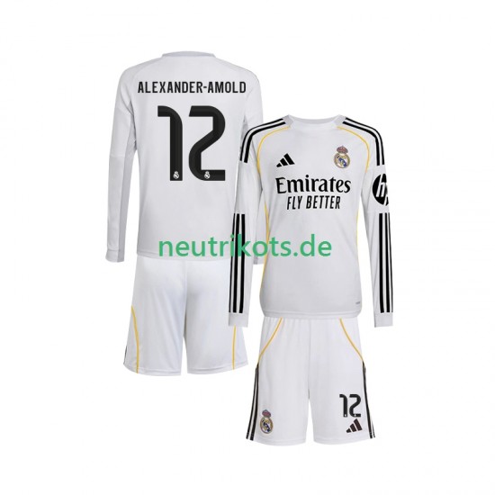 Fußballtrikot Real Madrid Trent Alexander-Arnold 12 Kinder Heim 2025-2026 Langarm