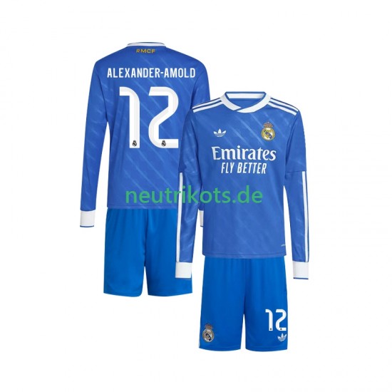 Fußballtrikot Real Madrid Trent Alexander-Arnold 12 Kinder Ausweich 2025-2026 Langarm