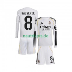 Fußballtrikot Real Madrid Valverde 8 Kinder Heim 2025-2026 Langarm