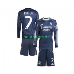 Fußballtrikot Real Madrid Vinicius Junior 7 Kinder Auswärts 2025-2026 Langarm
