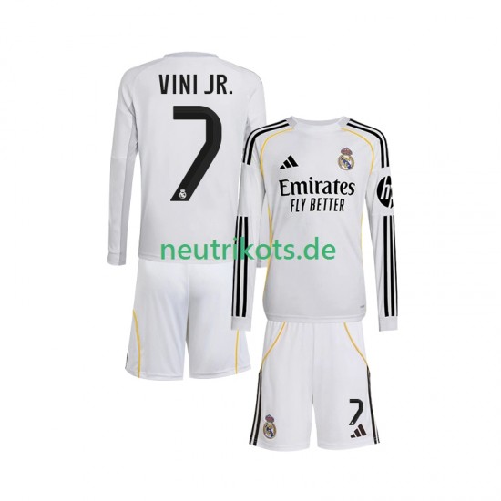 Fußballtrikot Real Madrid Vinicius Junior 7 Kinder Heim 2025-2026 Langarm