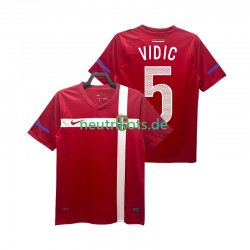 Fußballtrikot Serbien VIDIC 5 Retro Herren Heim 2010 Kurzarm