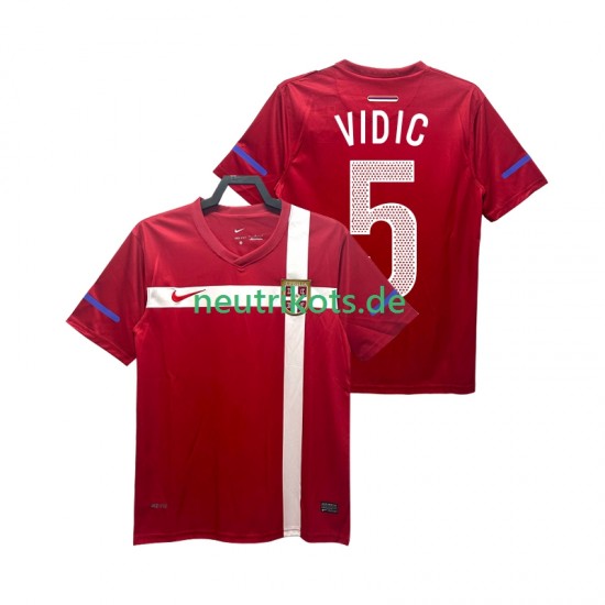 Fußballtrikot Serbien VIDIC 5 Retro Herren Heim 2010 Kurzarm
