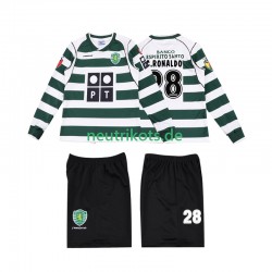 Fußballtrikot Sporting CP Cristiano Ronaldo 28 2001 2003 Retro Kinder Heim Langarm