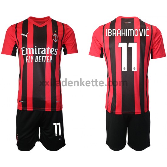 Fußballtrikot AC Mailand Zlatan Ibrahimovic 11 Kinder Heim 2021-2022 Kurzarm