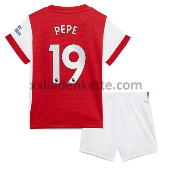 Fußballtrikot Arsenal Nicolas Pepe 19 Kinder Heim 2021-2022 Kurzarm