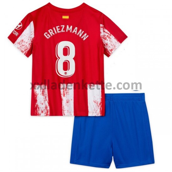 Fußballtrikot Atlético Madrid Antoine Griezmann 8 Kinder Heim 2021-2022 Kurzarm