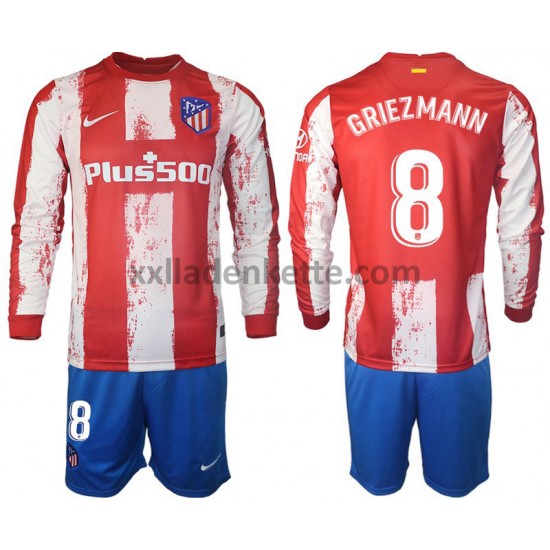 Fußballtrikot Atlético Madrid GRIEZMANN 8 Kinder Heim 2021-2022 Langarm