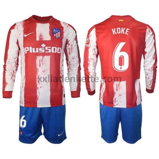 Fußballtrikot Atlético Madrid Koke 6 Kinder Heim 2021-2022 Langarm