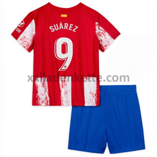 Fußballtrikot Atlético Madrid Luis Suárez 9 Kinder Heim 2021-2022 Kurzarm